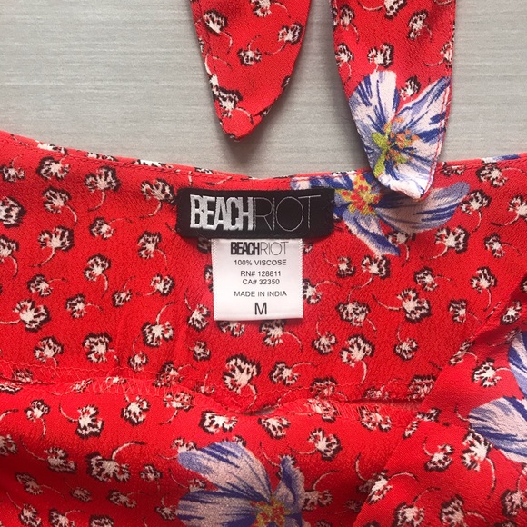 NWOT | Beach Riot | Red & Blue Floral Top + Shorts - Picture 4 of 6